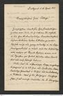 Nachlass Franz Steindachner, Brief von Ferdinand Krauss an Franz Steindachner (26.04.1877), Inv.Nr. 278.13, Seite 1